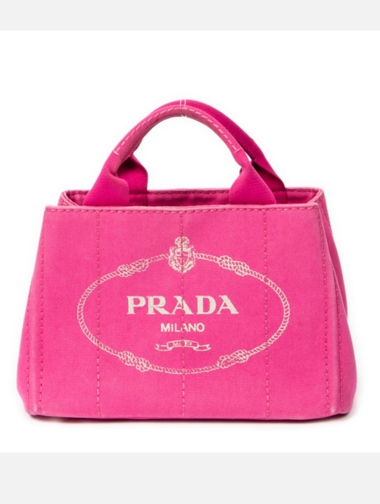 Prada Handbags - PRADA Signature Canapa Pink Tote Bag
